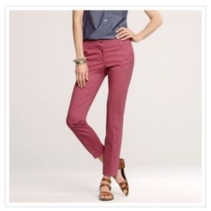 J Crew Cafe Capri Soft Red 4 stretch cotton